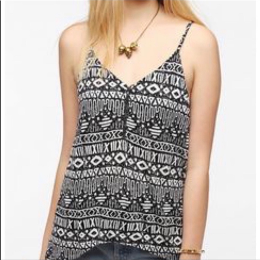 Urban Outfitters Black & White Zip Front Tank Top